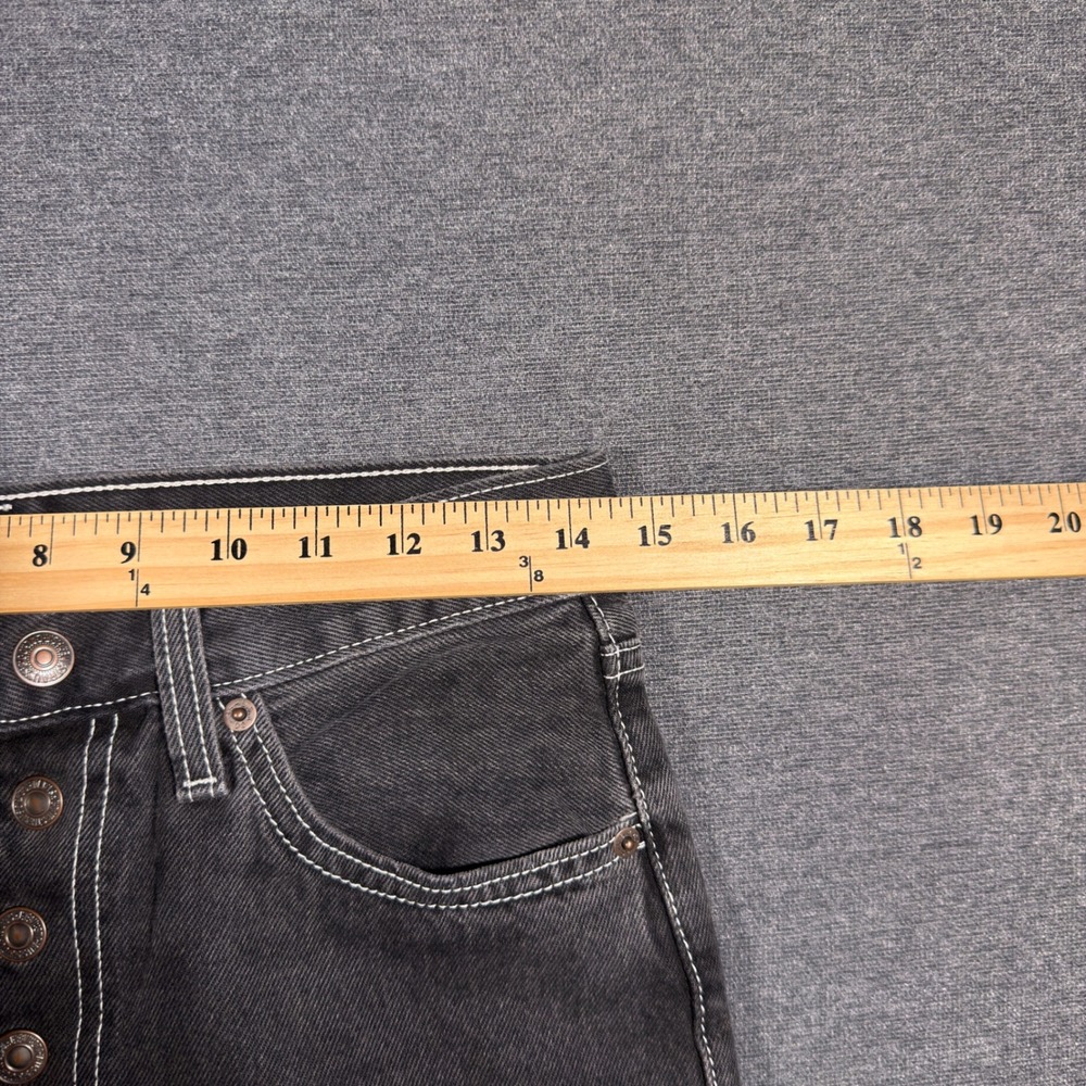 Levi's Ribcage Straight Ankle Jeans Women's 28 Black High Rise Button Fly Denim - Picture 5 of 9